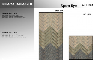 Плитка Kerama Marazzi Браш Вуд коричневый темный (9,9х40,2)